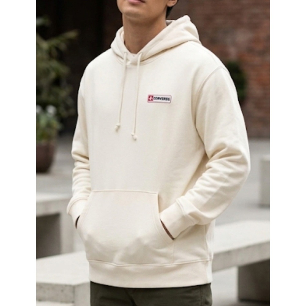 Converse Sweatshirt Mens L And XL Beige All Star Hoodie Activewear Sportswear...